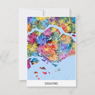Singapur-Karte Dankeskarte