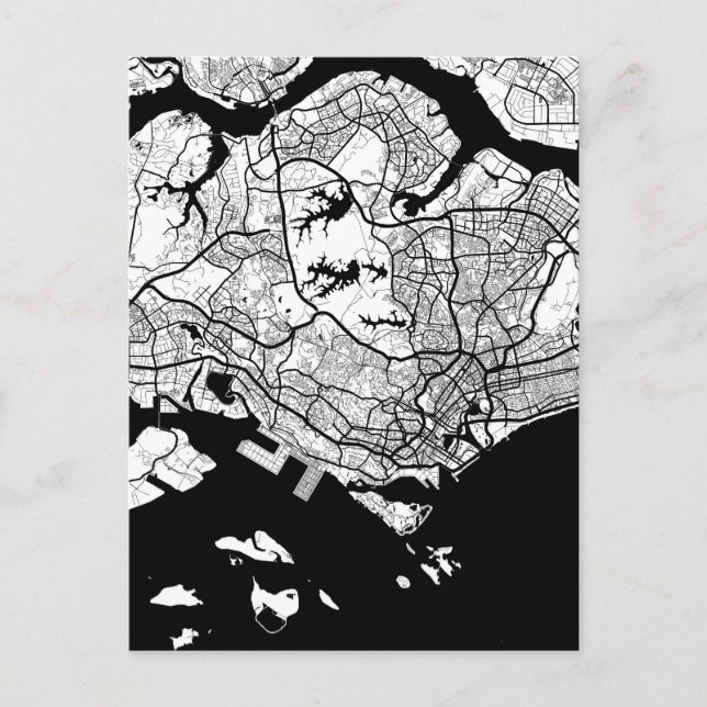 Singapur-Karte Postkarte (Vorderseite)