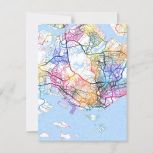 Singapur-Karte Postkarte