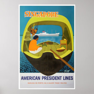 Singapur-Kunstdruck American President Lines Poster