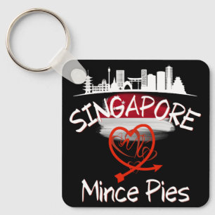 Singapur Lieben Mince Pies Cityscape Schlüsselanhänger
