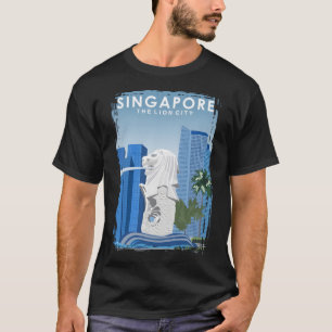 Singapur Lion City Travel Poster Art Print T-Shirt