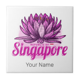 Singapur Lotus Flag Vintag Holiday Souvenir Fliese