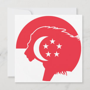 Singapur-Löwe Singapur Nationaltier Flagge Einladung