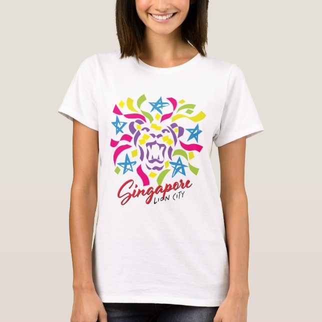 Singapur-Löwe-Stadt-Feier T-Shirt (Vorderseite)