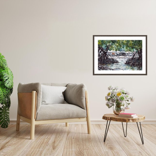 Singapur Mangroves - Aquarellkunst Print Poster (Singapore Mangroves Watercolour.
Artist: Roger Smith)