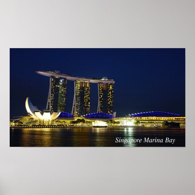 Singapur Marina Bay bei Nacht Poster (Vorne)