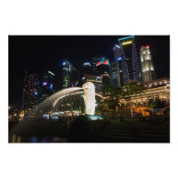 Singapur Merlion auf Skyline