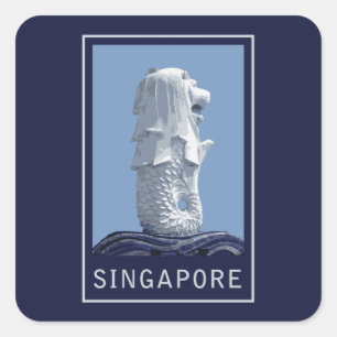 Singapur Merlion Quadratischer Aufkleber