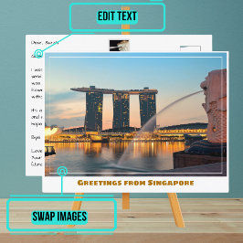 Singapur mit City & Marina Bay Sands Modern Postkarte