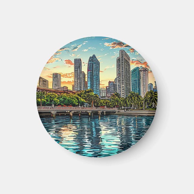 Singapur Modern City Magnet (Vorne)