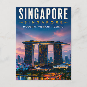 🌆 Singapur Moderne Skyline Luxus-Homedekoration ✨ Postkarte