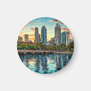 Singapur Moderne Stadtansicht Magnet