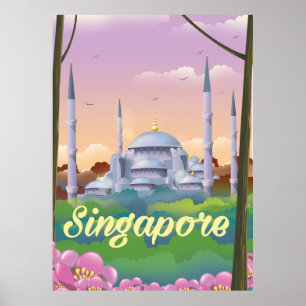 Singapur-Moschee-Reiseposter Poster