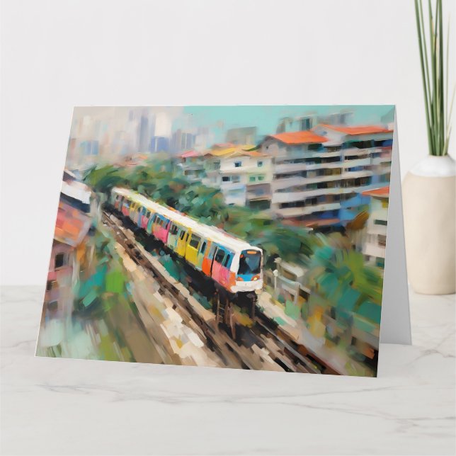 Singapur MRT Big Folded Grußkarte Karte (Vorderseite)