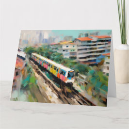 Singapur MRT Big Folded Grußkarte Karte