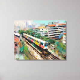 Singapur MRT - Wrapped Canvas Print Leinwanddruck