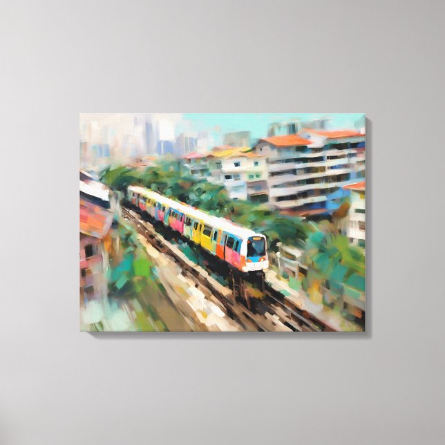 Singapur MRT - Wrapped Canvas Print Leinwanddruck (Vorderseite)