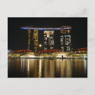 Singapur nachts postkarte