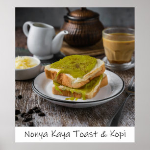 Singapur Nonya Kaya Toast und Kopi Archival Print Poster