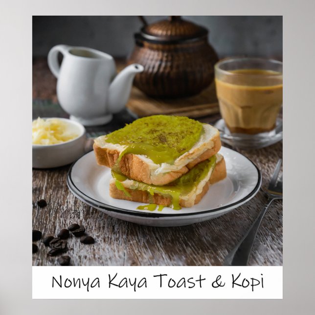 Singapur Nonya Kaya Toast und Kopi Archival Print Poster (Vorne)
