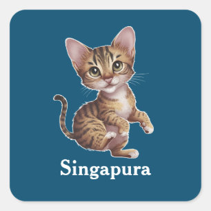 Singapur Quadratischer Aufkleber