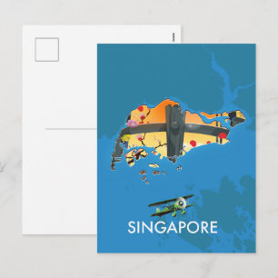 Singapur-Reisekarte Feiertagspostkarte