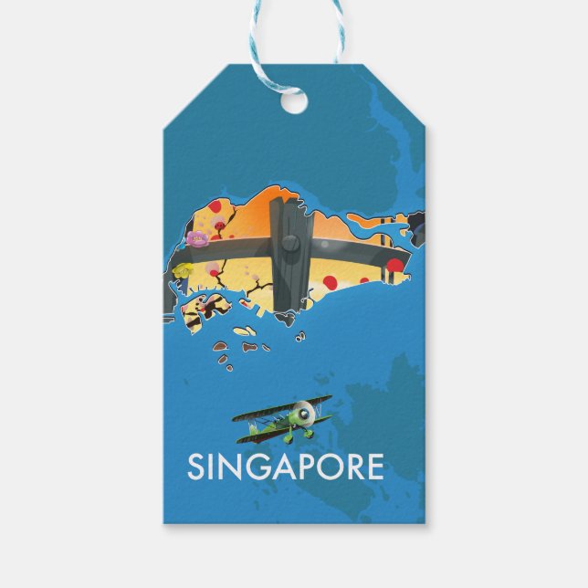 Singapur-Reisekarte Geschenkanhänger (Vorderseite)