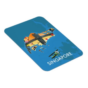 Singapur-Reisekarte Magnet