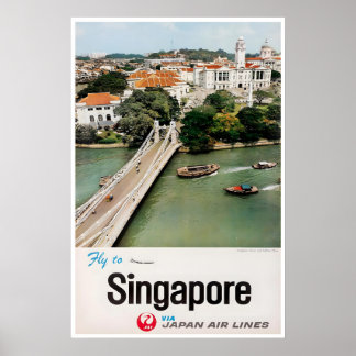 Singapur Reiseplakat Japan Airlines Kunst DruckA Poster