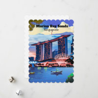 Singapur-Reisepostkarte, Singapur-Skyline-Postkart