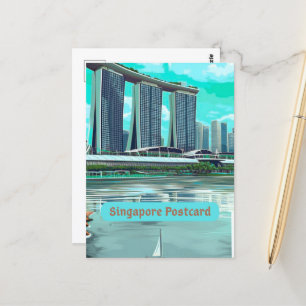 Singapur-Reisepostkarte, Singapur-Skyline-Postkart Postkarte