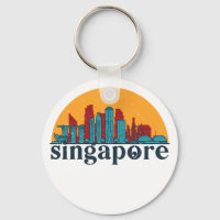 Singapur Retro City Skyline City Art