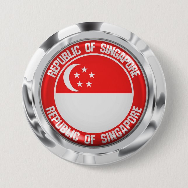 Singapur-Runde Button (Vorderseite)