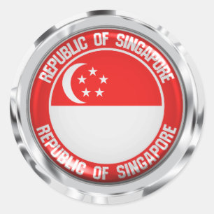 Singapur-Runde Runder Aufkleber