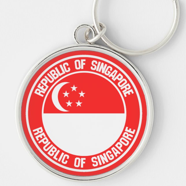 Singapur-Runde Schlüsselanhänger (Vorne)
