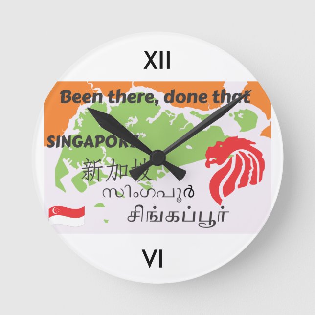 Singapur Runde Wanduhr (Vorderseite)