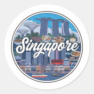 SINGAPUR RUNDER AUFKLEBER
