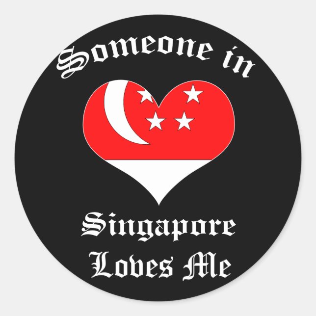 Singapur Runder Aufkleber (Vorderseite)
