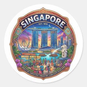 SINGAPUR RUNDER AUFKLEBER