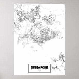 Singapur (schwarz auf weiß, Brauch) Poster