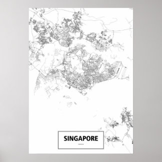 Singapur (schwarz auf weiß, Brauch) Poster