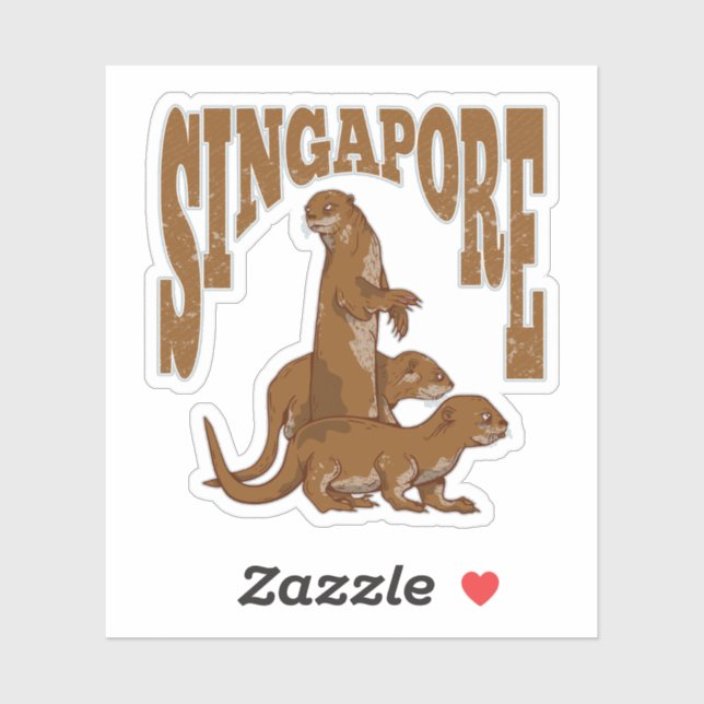 Singapur Sea Otters Aufkleber (Blatt)