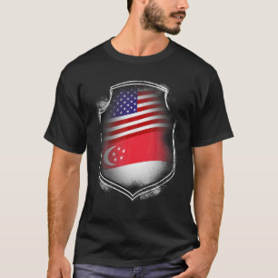 Singapur Singapur USA Flaggen Singapur T-Shirt