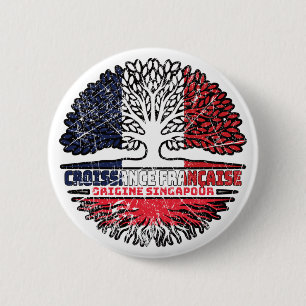 Singapur Singapurer Franzose Frankreich Baumwurzel Button