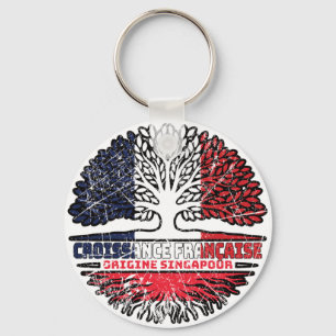 Singapur singapurischer Franzose Frankreich Baum W Schlüsselanhänger