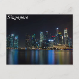 Singapur Skyline bei Fullerton Postkarte