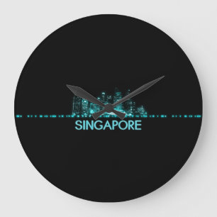 Singapur-Skyline Große Wanduhr