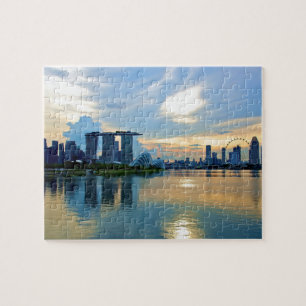 Singapur Skyline im Sonnenlicht Puzzle