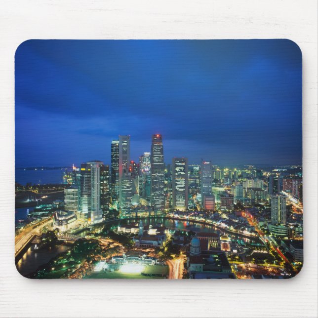 Singapur Skyline nachts, Singapur Mousepad (Vorne)